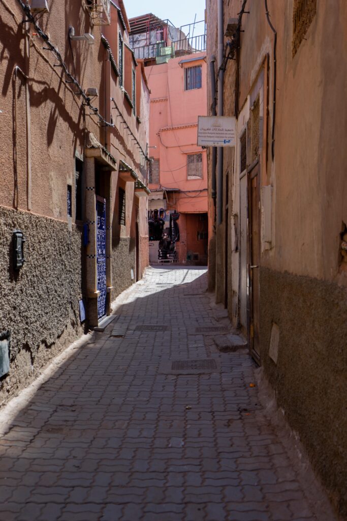Narrow streets of Marrakech Medina
