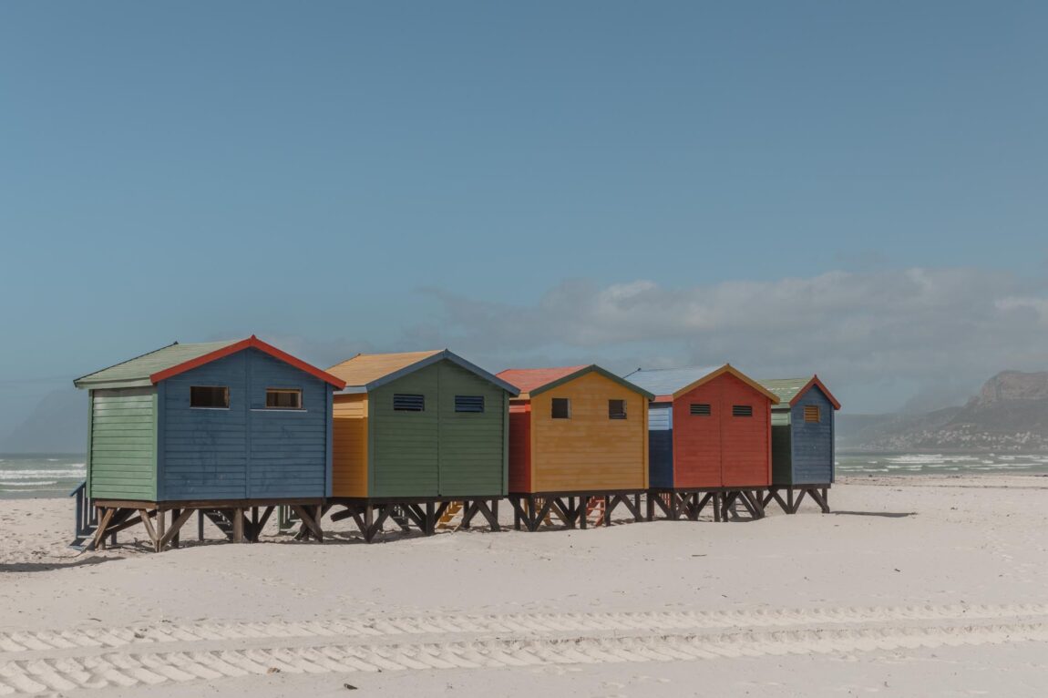 Colorful houses Muizenberg Beach