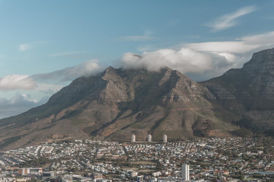 View of the mountains in Cape Town